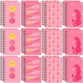 Crtiin 24 Pcs Mini Preppy Notebook Bulk Pink Diary Journal Notebooks with Lined Spiral Notebooks Preppy Travel Notebook Small Pocket Notepads Office Preppy Supplies, 3.15 x 4.92 Inch